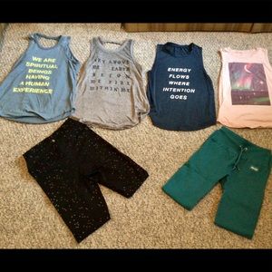 Athleisure Bundle: 4 tops, 2 pair leggings all good to excellent used condition!